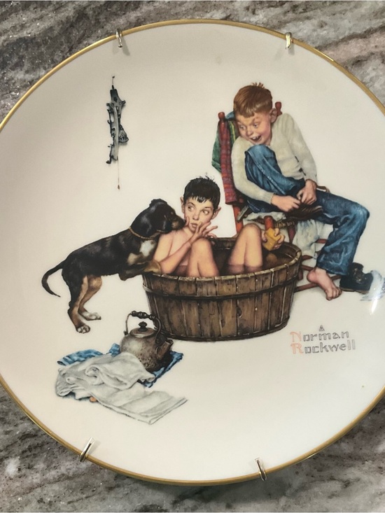 Other - Norman Rockwell Collectible Decorative Plate with Boys Illustration